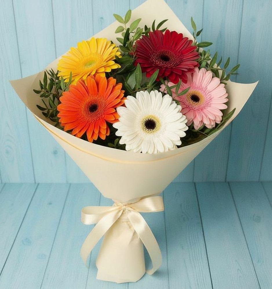 Букет цветов из: Герберы в Новощербиновской