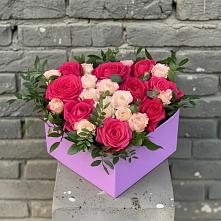 Цветочная композиция из Розы в коробке #REPLACE_PRED# Новощербиновской