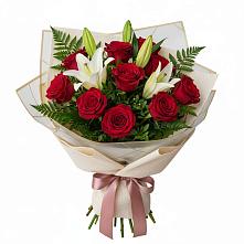 Букет цветов из:  Лилии и Розы в Новощербиновской
