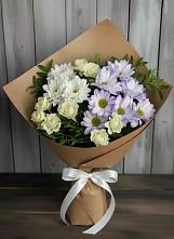 Букет цветов из:  Хризантемы и Розы в Новощербиновской