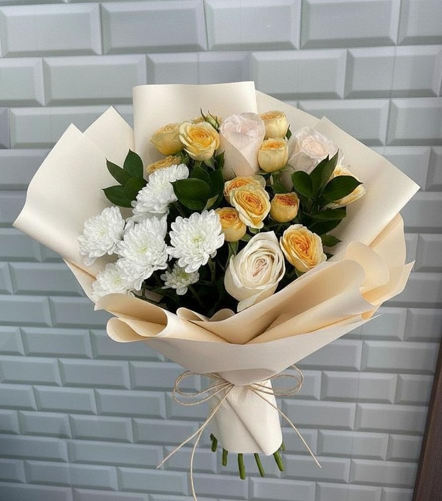 Букет цветов из: Розы и Хризантемы в Новощербиновской