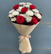 Букет цветов из:  Розы и Хризантемы в Новощербиновской