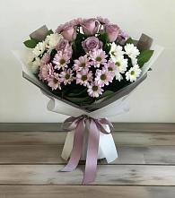 Букет цветов из:  Хризантемы и Розы в Новощербиновской