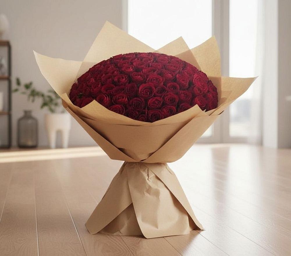 Букет 101 Красная роза в Новощербиновской