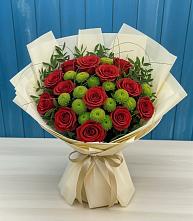 Букет цветов из:  Розы и Хризантемы #REPLACE_PRED# Новощербиновской