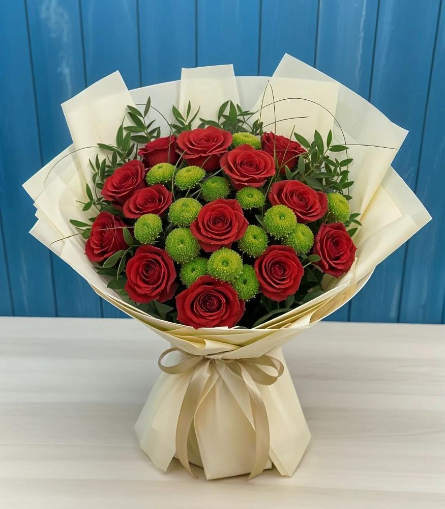 Букет цветов из: Розы и Хризантемы в Новощербиновской