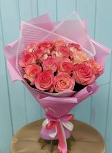 Букет 15 Розовых роз Равель в Новощербиновской