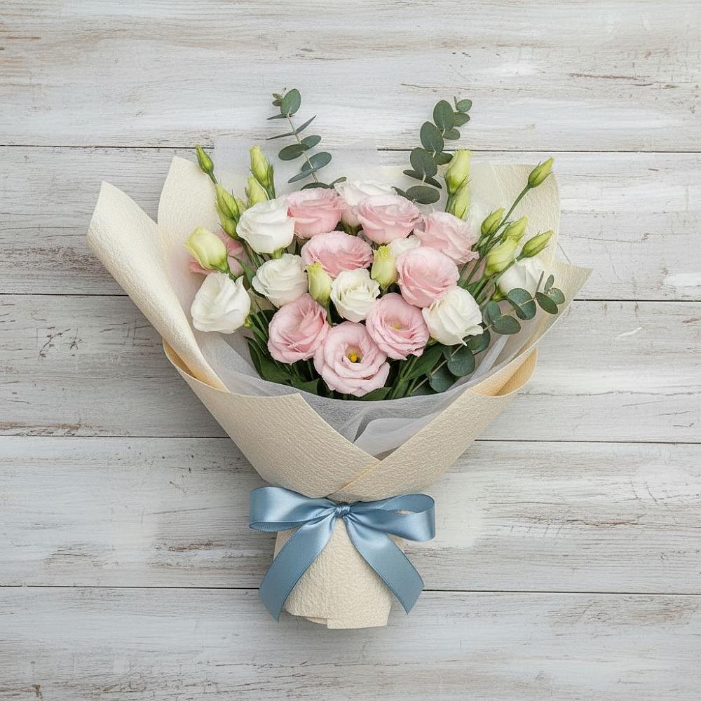 Букет цветов из: Лизиантусы в Новощербиновской